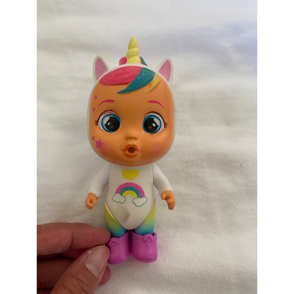 IMC Toys Cry Babies Magic Tears Dreamy Unicorn Rainbow Mini Doll Figure 4.5in